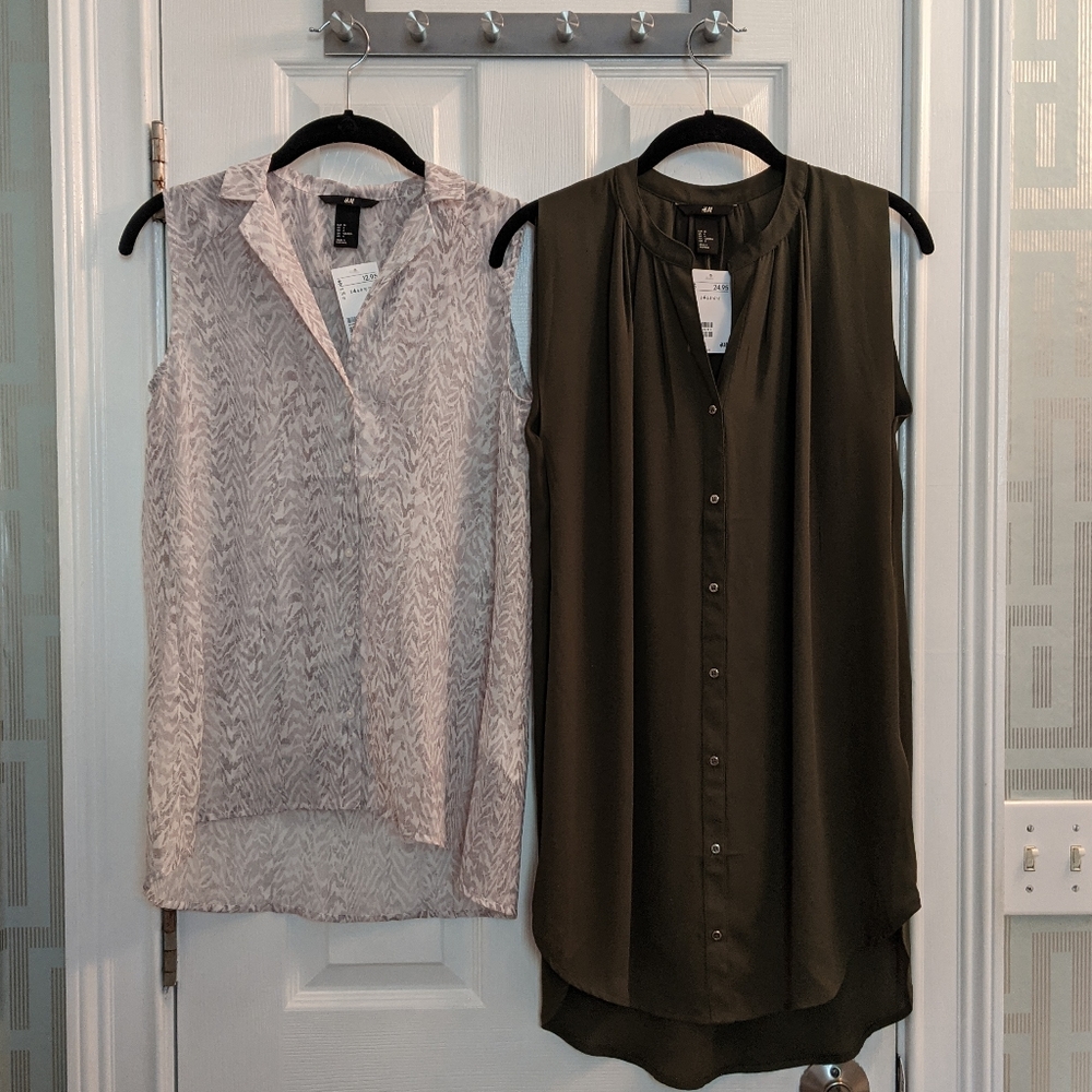 NWT Lot 2 H&M tops army green tunic